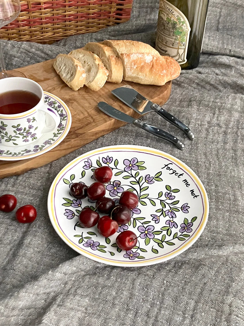 Forget Me Not Dessert Plate Set