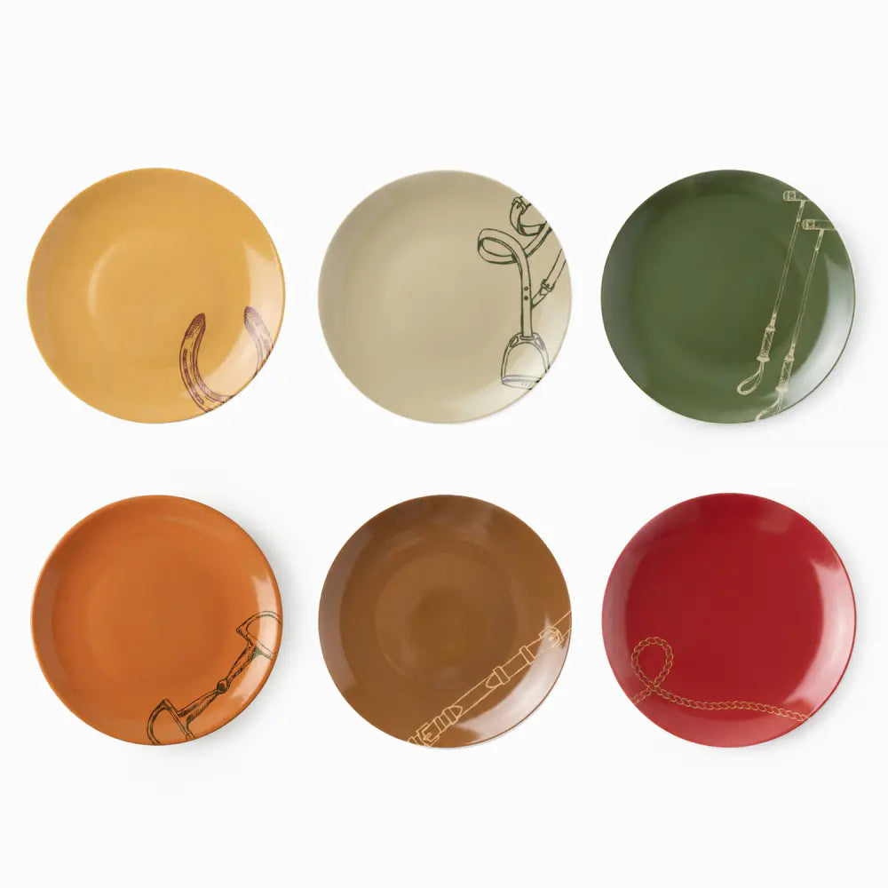 Fares Cake Stand & 6 Dessert Plates Set