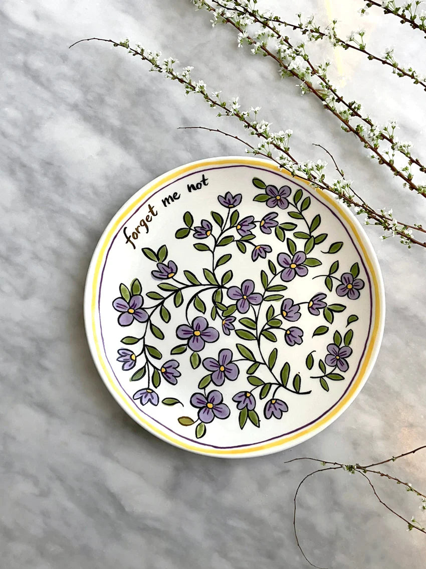 Forget Me Not Dessert Plate Set