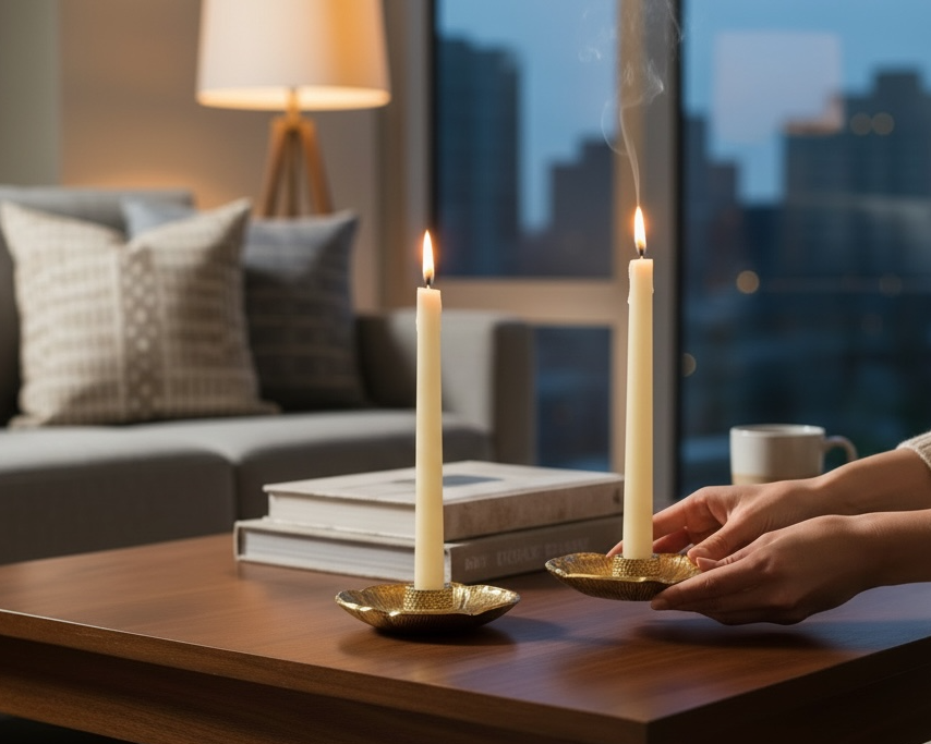 Mia Poppy Candle Holder Gift Set