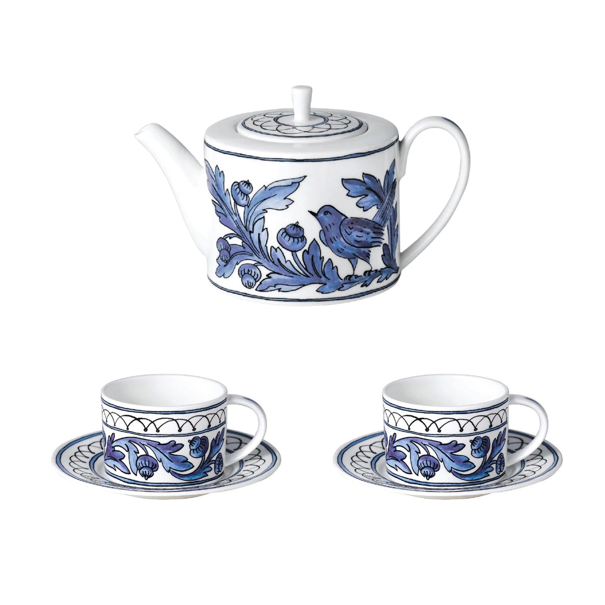 Heritage (Blue Bird)- Teapot and Cup Set