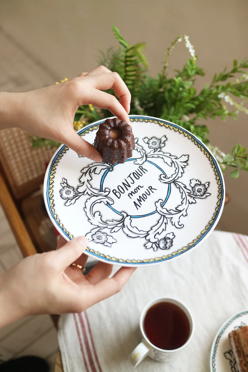 Bonjour Mon Amour Dessert Plate (Set of Two)