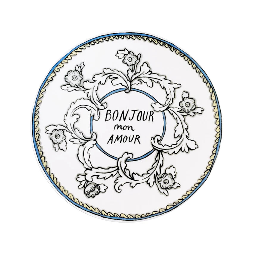 Bonjour Mon Amour Dessert Plate (Set of Two)