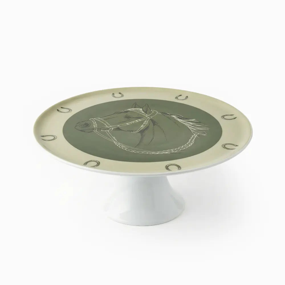 Fares Cake Stand & 6 Dessert Plates Set